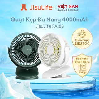 Quạt Kẹp Đa Năng Jisulife FA18S Cao Cấp Mát 360 Độ | Pin 4000mAh Sạc Nhanh Sử Dụng Đến 16h | Chính Hãng - BH 12 Tháng
