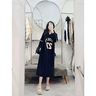Đầm Nữ Dáng Suông Chất Nỉ Tàu Dày Dặn Siêu Ấm V5084