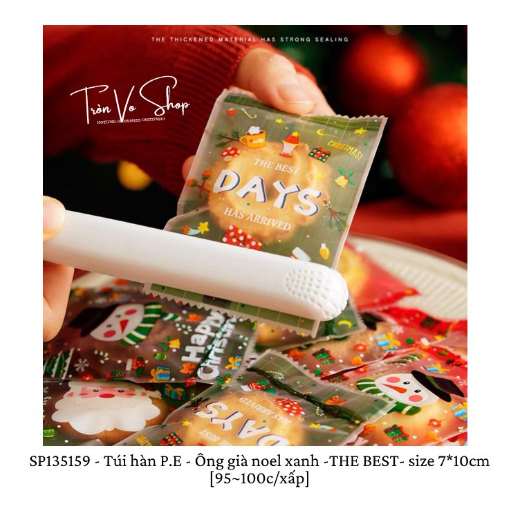 Túi hàn P.E - Ông già noel xanh -THE BEST- size 7*10cm