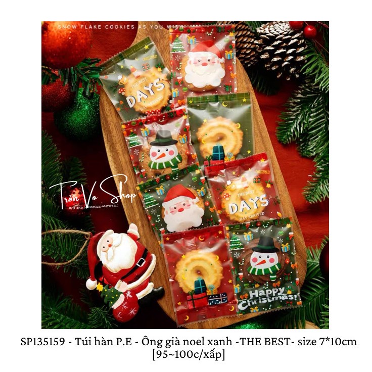 Túi hàn P.E - Ông già noel xanh -THE BEST- size 7*10cm