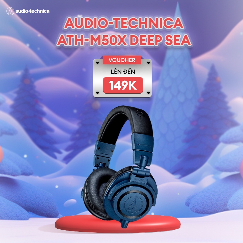 Tai Nghe Kiểm Âm Choàng Đầu Audio Technica ATH-M50x Deep Sea - Hàng Chính Hãng