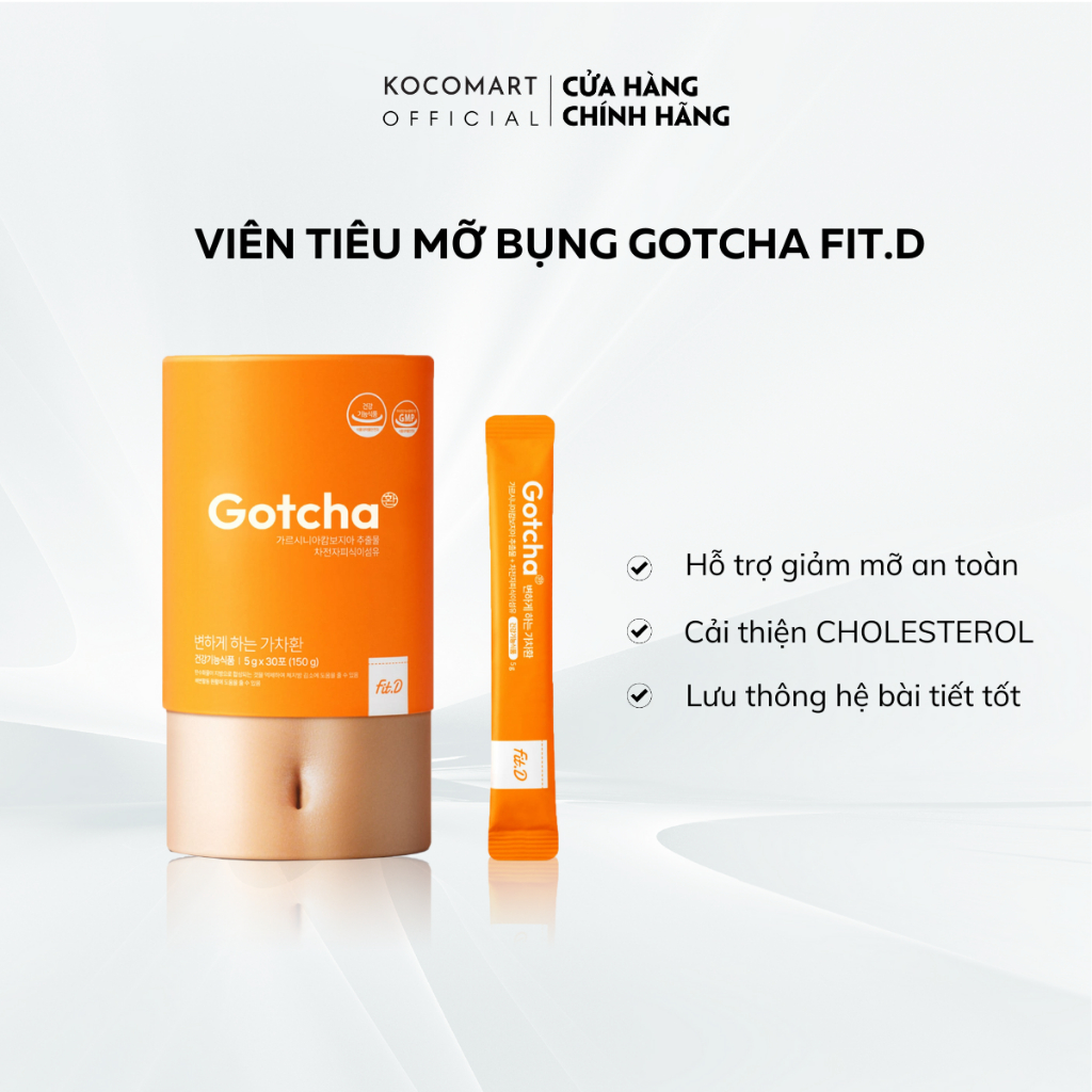 Viên tiêu mỡ bụng hỗ trợ bài tiết GOTCHA Fit.D nội địa Hàn Quốc