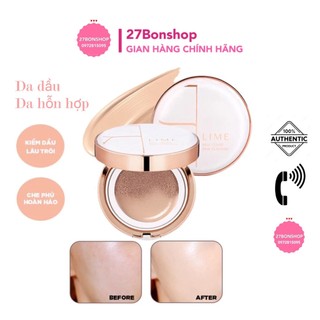 PHẤN NƯỚC KIỀM DẦU, LÂU TRÔI LIME REAL COVER PINK CUSHION - DA DẦU