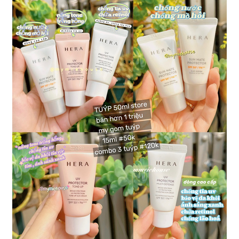 Kem chống nắng Hera 15ml dòng cao cấp Sun Mate / TONE UP / UV PROTECTOR