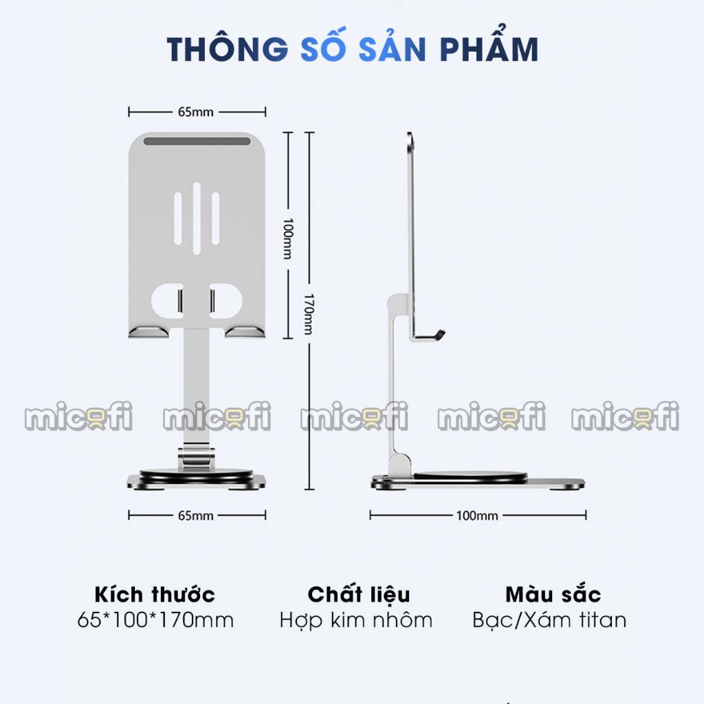 Combo Giá Đỡ Laptop, Giá Đỡ Điện Thoại Ipad Máy Tính Bảng, Móc Treo Túi Cặp Xách Micofi