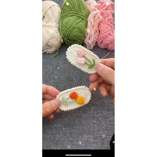 Kẹp tóc handmade hoa tulip