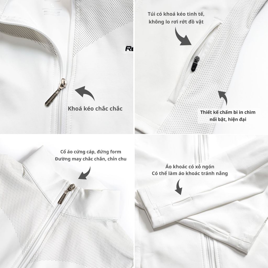 Áo Khoác Thể Thao Nữ Reeta Tay Dài Ôm Body,Có Túi,Vải Co Dãn,Thoáng Mát,Thể Thao Ngoài Trời, Tenis,Golf,Gym,Yoga - A2348 | BigBuy360 - bigbuy360.vn