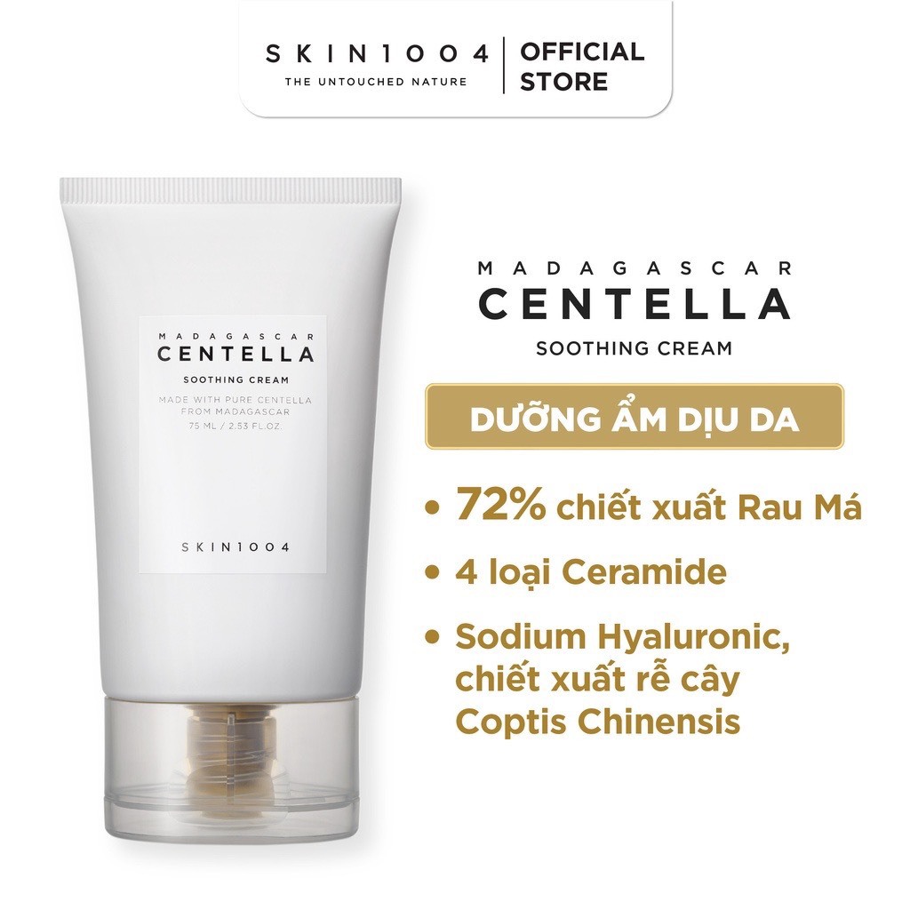 Combo Skin1004 Madagascar Centella Tinh Chất Rau Má 55ml và Kem Dưỡng Soothing Cream 75ml