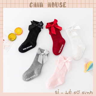 Tất bốt đùi nơ cao cổ siêu xinh cho bé gái