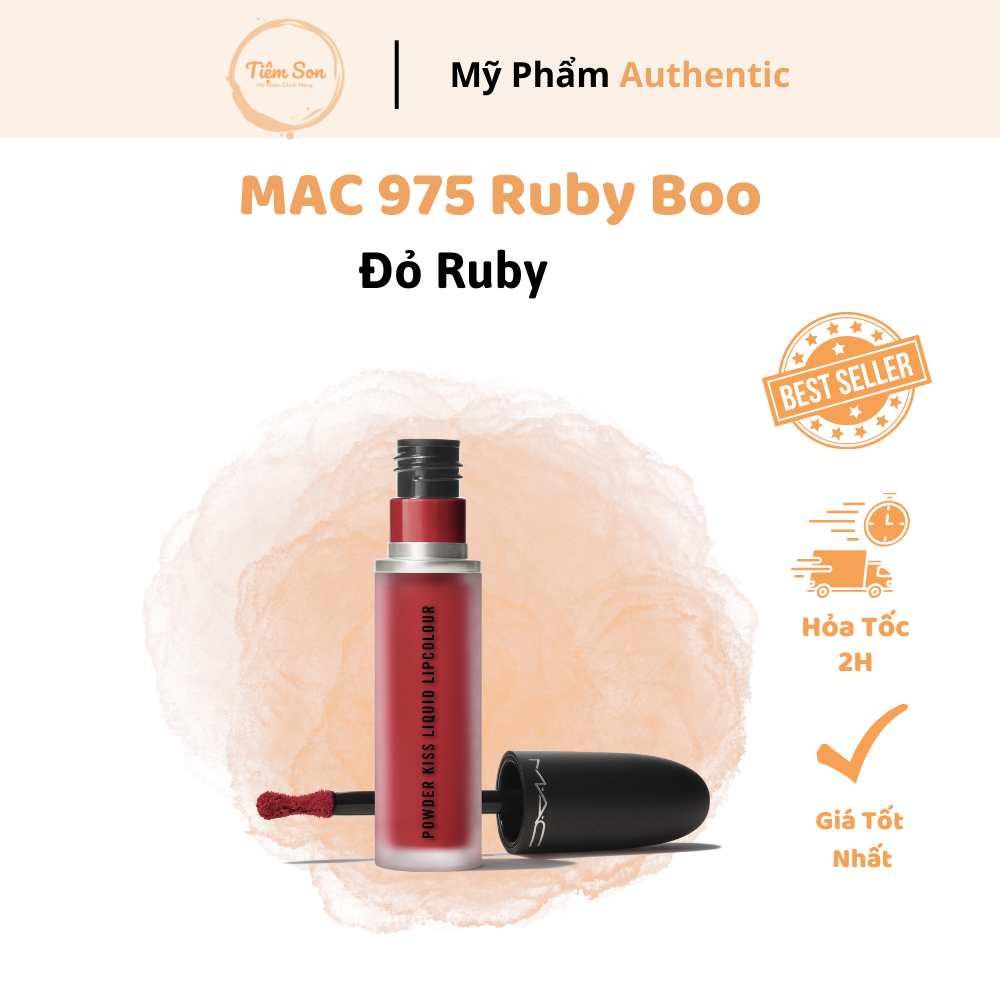 Son kem MAC Powder Kiss Liquid Lipcolour 975 Ruby boo