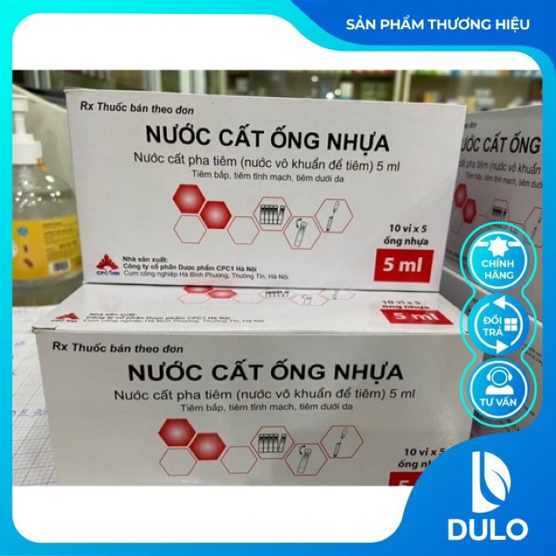 Nước cất tiêm ống nhựa 5ml - CPC1HN - Dung môi, nước cất hòa tan