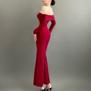 TADstore - Andea Dress đầm maxi trễ vai tay dài