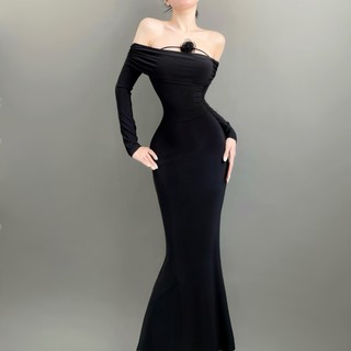 TADstore - Andea Dress đầm maxi trễ vai tay dài