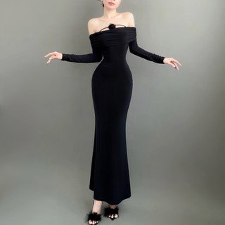 TADstore - Andea Dress đầm maxi trễ vai tay dài