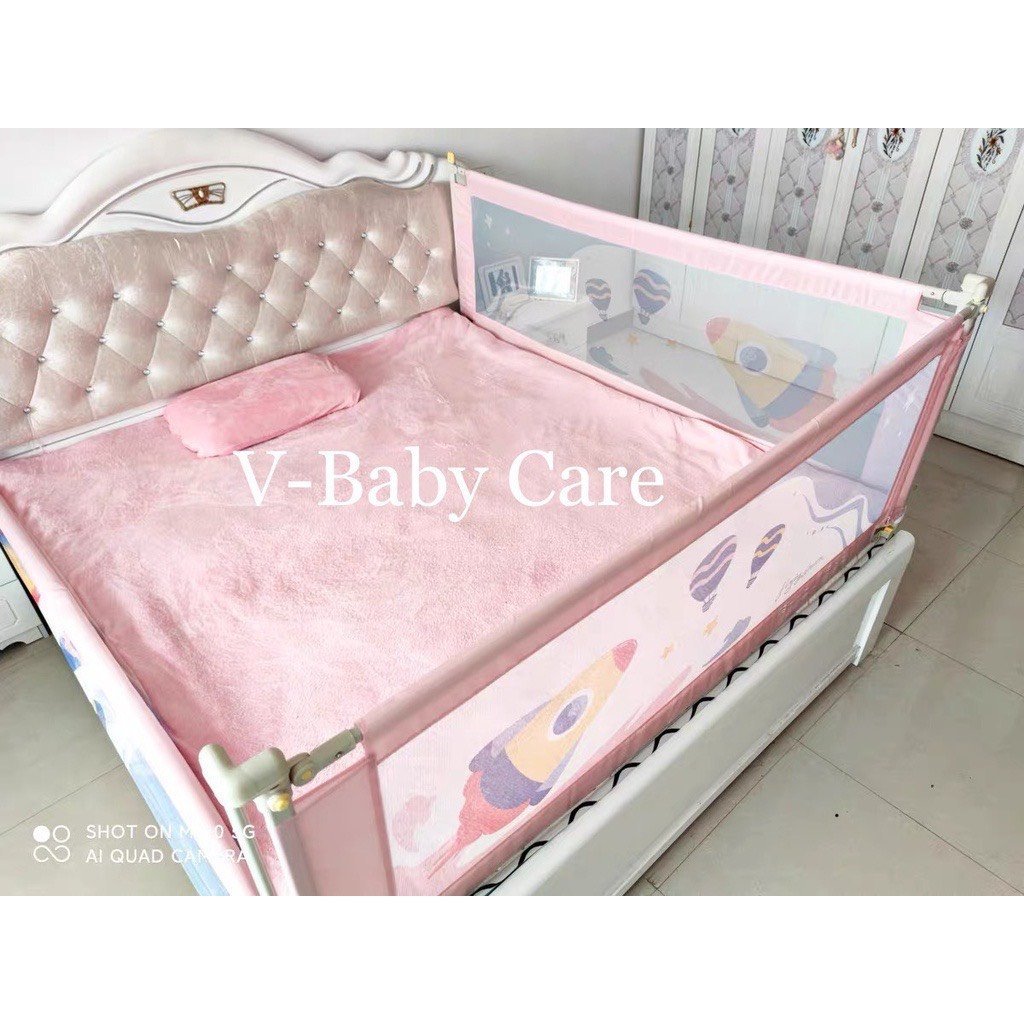 Thanh chắn giường cho bé 2023 nâng hạ 1 bên, thanh chắn giường cao 103cm có 3 màu.