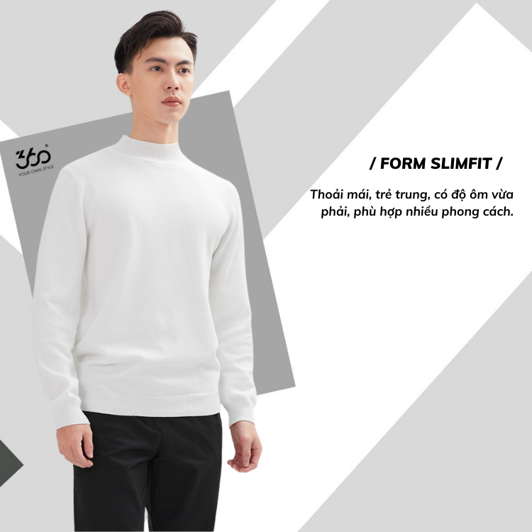 Áo len nam cổ ba phân dày dặn ấm áp áo trơn màu chống xù chống bai dão 360 Boutique - ALEOL430