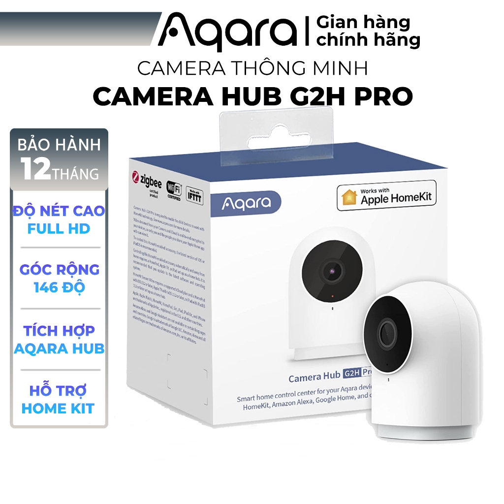 Camera wifi tích hợp Hub Zigbee Aqara G2H Pro - độ phân giải Full HD 1080p, tương thích Apple HomeKit, đàm thoại 2 chiều