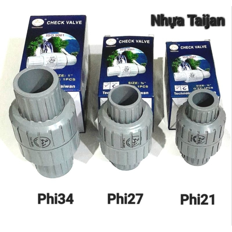 Luppe 1 chiều/ Van 1 chiều nhựa TAIJAN có lò xo, từ phi21 đến phi60
