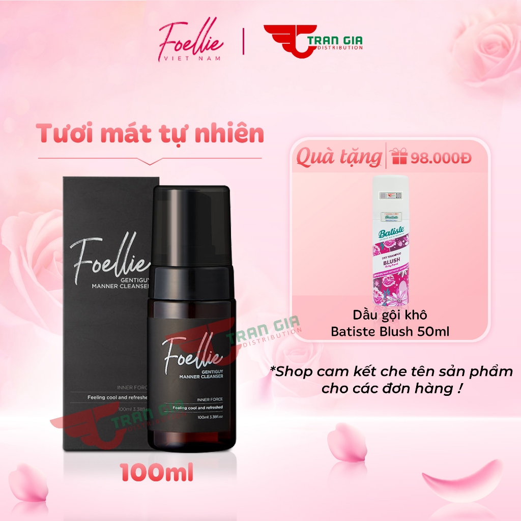 Dung dịch vệ sinh nam FOELLIE Cao Cấp Hàn Quốc, Bọt vệ sinh nam khử mùi, làm sạch mát lạnh độc đáo 100ml