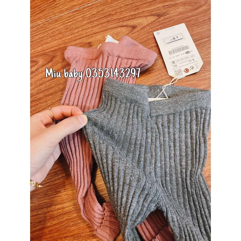 Quần len cục bông bé gái 2 màu xuất du Z@r@