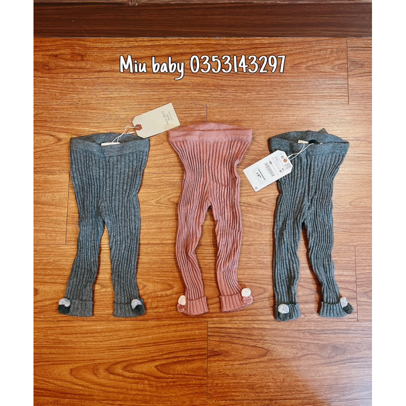Quần len cục bông bé gái 2 màu xuất du Z@r@