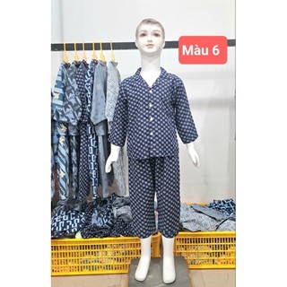 Đồ bộ tole lanh Pyjama trẻ em Kim Cương, thoáng mát mặc ngủ