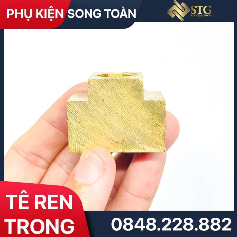 Tê Ren Trong Nguyên Khối - Bằng Đồng Thau Bước Ren 9.6 13 17 21 Thông Dụng BSP Hệ G - T & Tee pipe fitting female