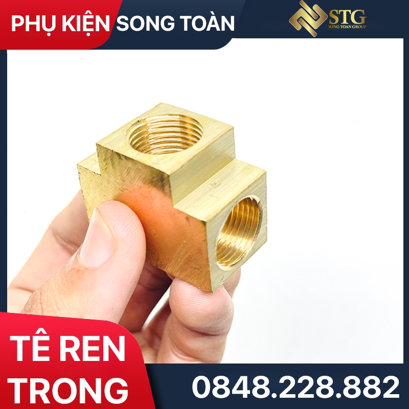 Tê Ren Trong Nguyên Khối - Bằng Đồng Thau Bước Ren 9.6 13 17 21 Thông Dụng BSP Hệ G - T & Tee pipe fitting female