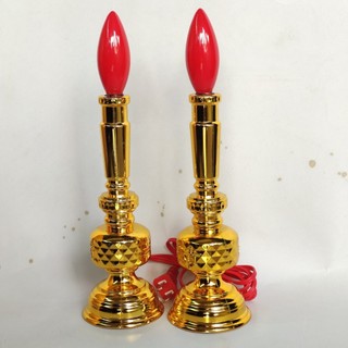 Đèn bàn thờ thân trụ cao 21cm/28cm-1 cặp(thần tài,tổ tiên,thần phật...)