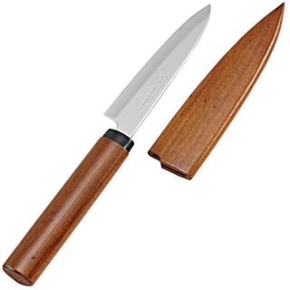 KAI- Dao gọt hoa quả có nắp đậy, cán gỗ