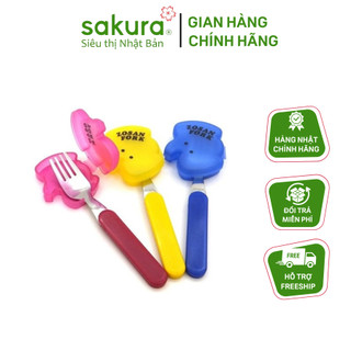 Thìa - Dĩa inox cho bé kèm hộp đựng hình thú cho bé