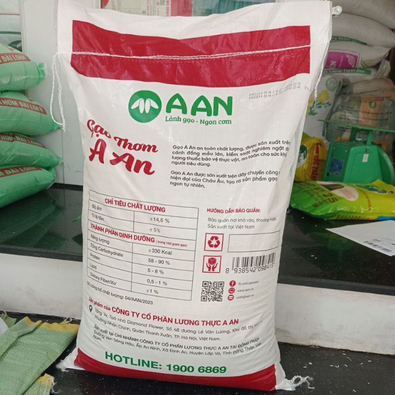 20kg gạo thơm Aan dẻo vừa cơm mềm