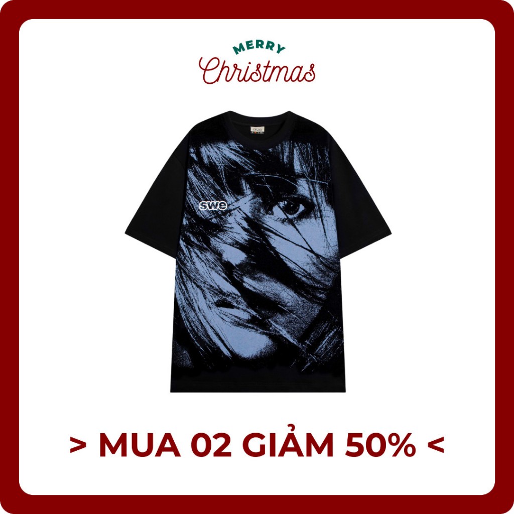 MUA 2 GIẢM 50% - Áo Thun Họa Tiết Local Brand Unisex SWE WIND TEE - Đen