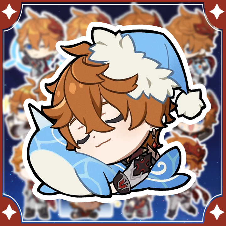 Sticker Tartaglia - Hình dán chibi tartaglia childe ( set 22 hình )