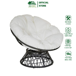Ghế lười thư giãn Papasan xoay 360 giả mây lõi thép cao cấp decor ban công nằm thư giãn, trang trí phòng khách hà nội