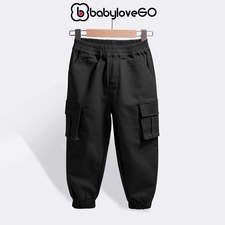 Quần dài bé trai BabyloveGO 2024 quần kaki túi hộp cho bé KK05