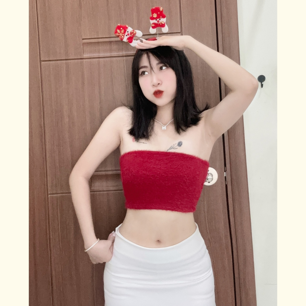 Áo ống vải lông DaaLaa Store dáng ôm phong cách quyến rũ A5934