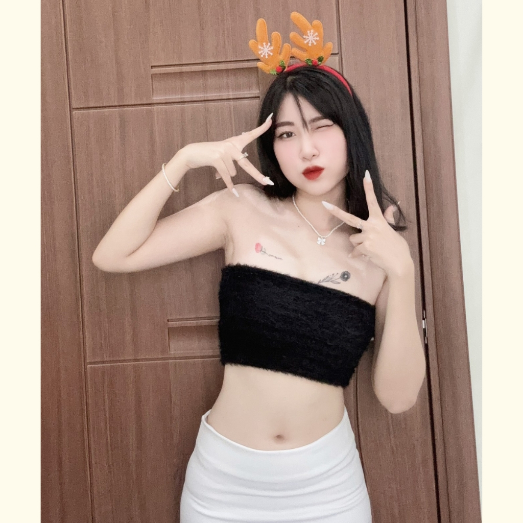 Áo ống vải lông DaaLaa Store dáng ôm phong cách quyến rũ A5934