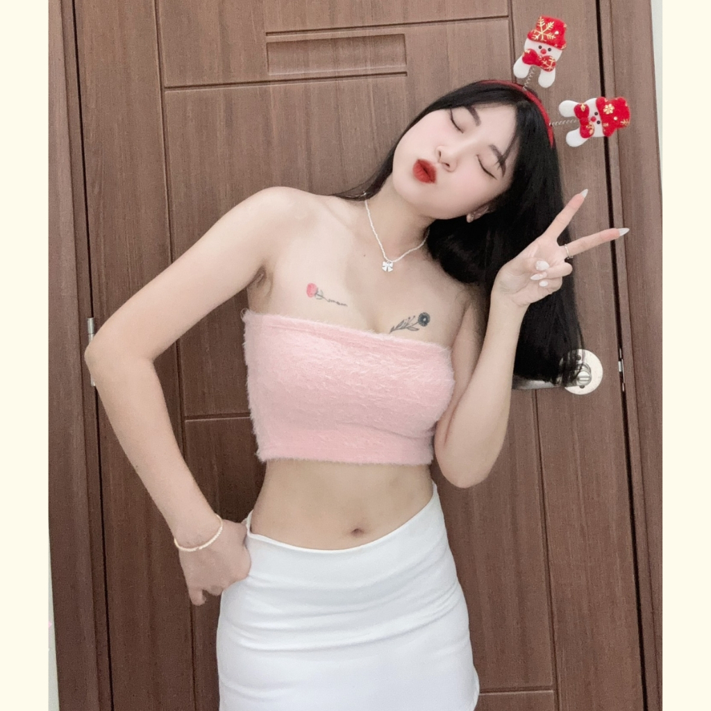 Áo ống vải lông DaaLaa Store dáng ôm phong cách quyến rũ A5934