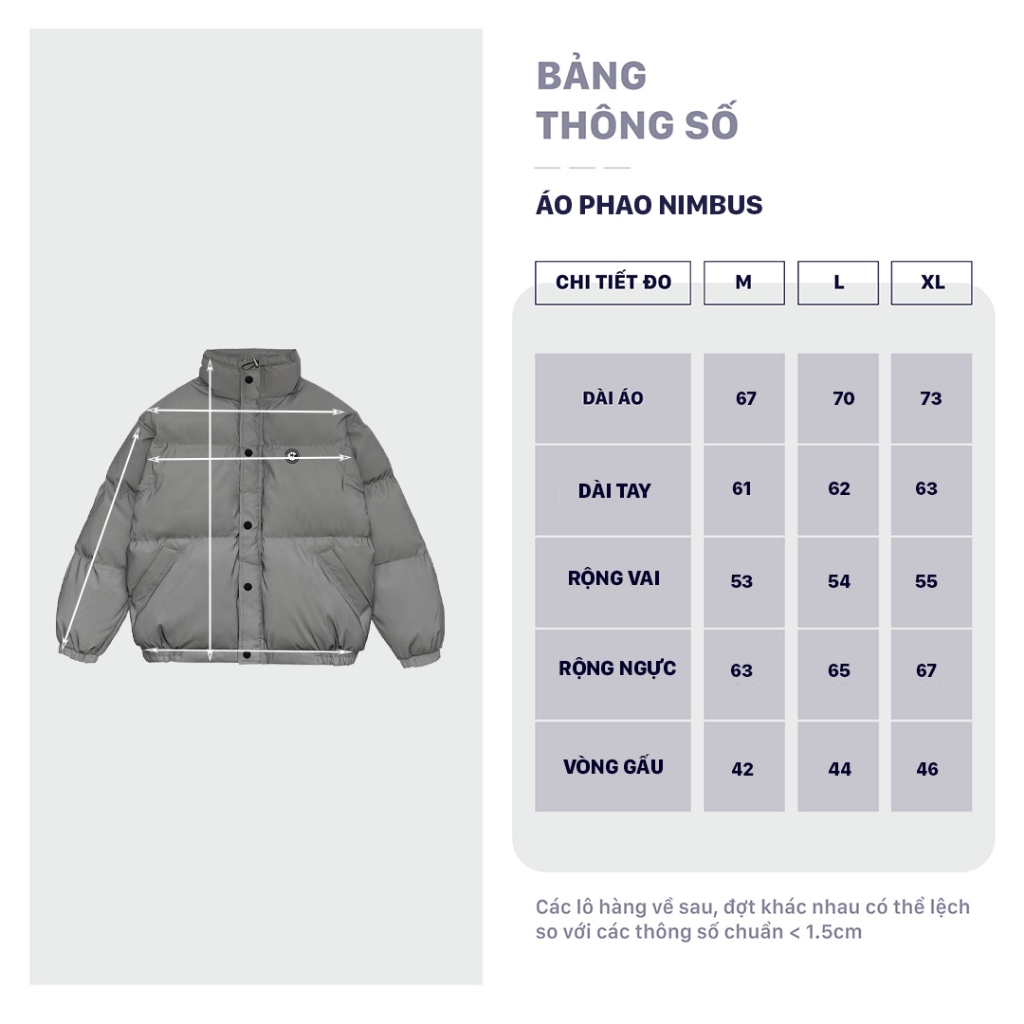 Áo Khoác Phao Local Brand Nimbus City Cycle phản quang oversize nam nữ form rộng