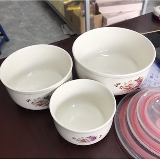 Bộ 3 thố sứ nắp hút chân không