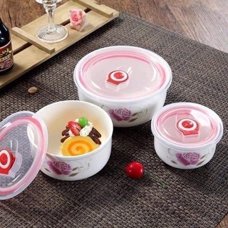 Bộ 3 thố sứ nắp hút chân không