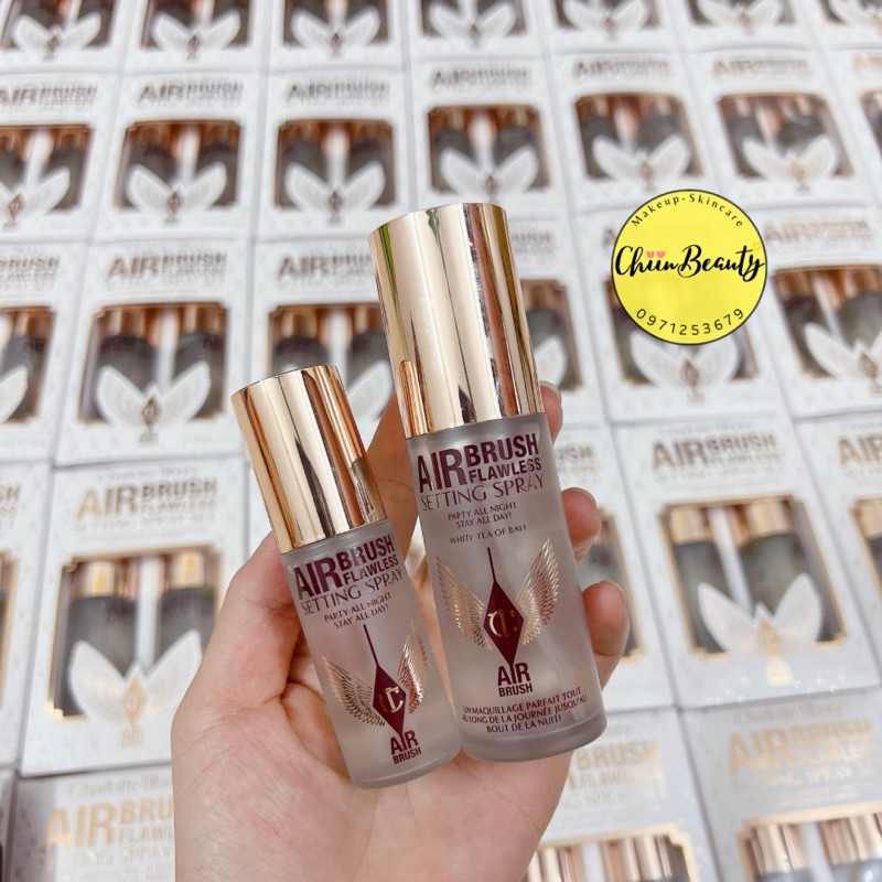 Xịt khoáng khoá nền CHARLOTTE TILBURY AirBrush Flawless Setting Spray giúp lớp Makeup - trang điểm lâu trôi, kiềm dầu