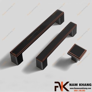 Tay nắm tủ hiện đại màu đen viền hồng NK026-DH (giá 1 cái)