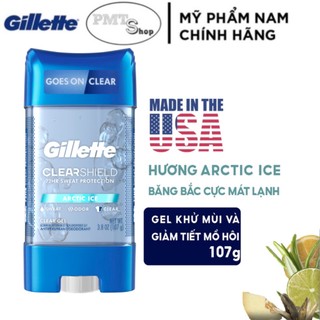(NK Mỹ) Lăn khử mùi Gillette Clear Gel Arctic Ice 107g hương băng bắc cực