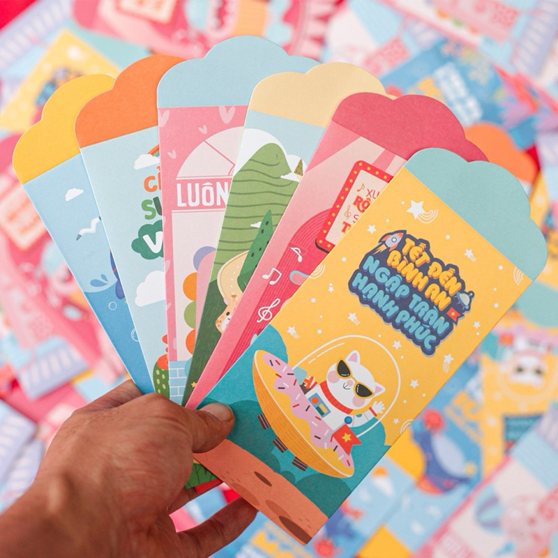 Set 6 bao lì xì đáng yêu Tết Giáp Thìn 2024