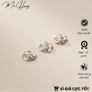 Charm bạc ốp cánh hoa nhỏ - mh326
