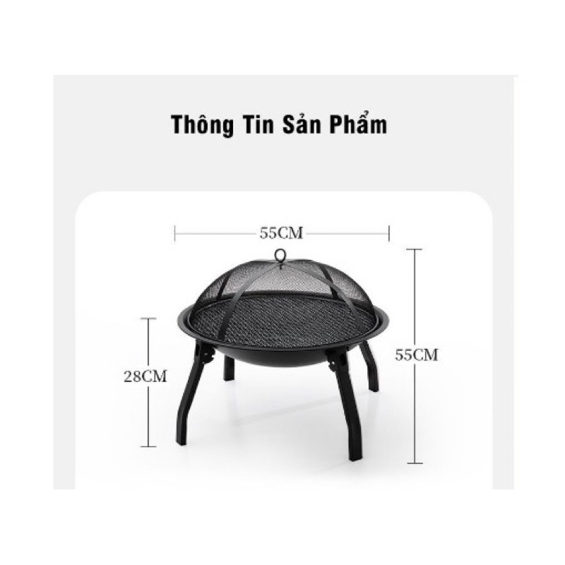 Bếp nướng than hoa dã ngoại 3 trong 1 gấp gọn, Bếp nướng than tre sử dụng trong nhà/ ngoài trời mang du lịch dã ngoại