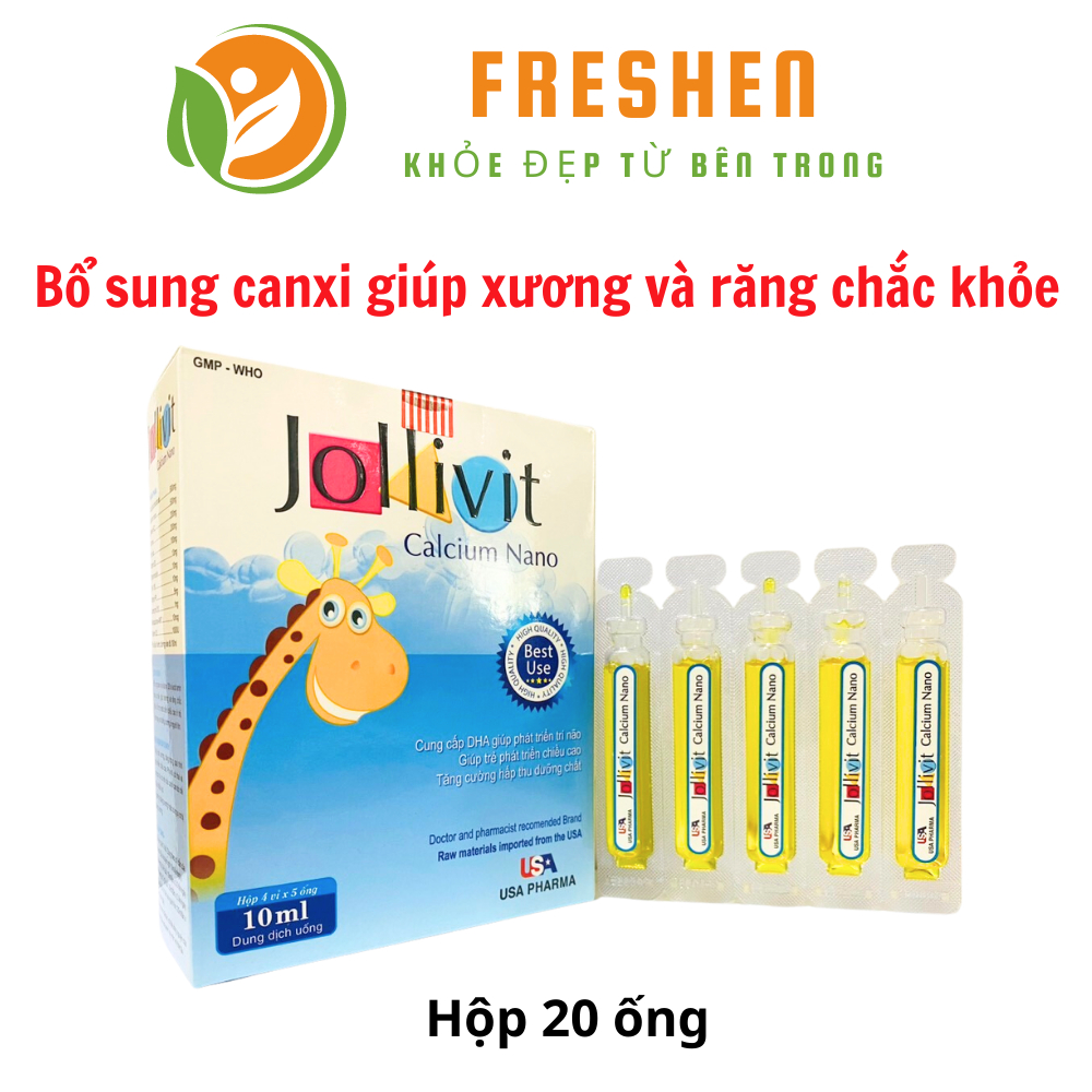 Jollivit Calcium Nano canxi bổ sung canxi cho bé giúp bé phát triển chống còi xương suy dinh dưỡng