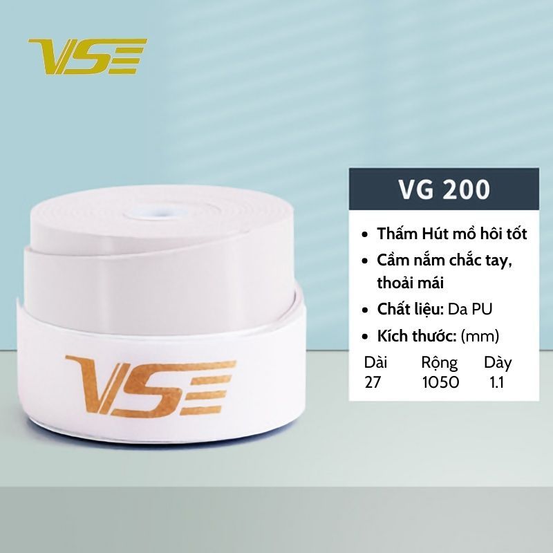 Quấn cán vợt cầu lông, cuốn cán vợt cầu lông - VS cao cấp nội địa trung mềm mại bám tay, thấm mồ hôi (1 cái )